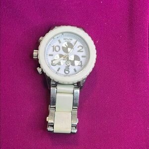 Nixon White and Silver Wearable Watch